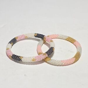 2 Sashka 8" Beaded Bracelets Handmade